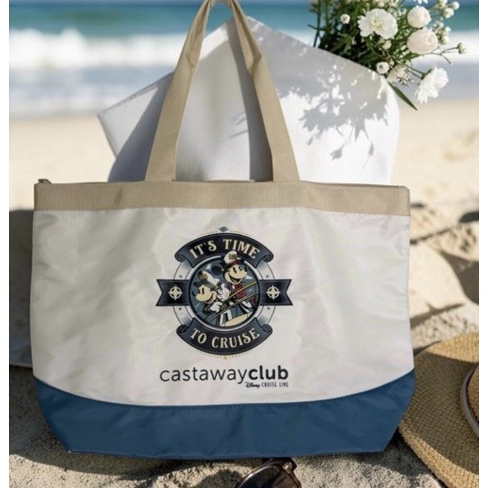 DISNEY CRUISE Line 25th Anniversary Castaway Club It's Time To Cruise Tote NEW